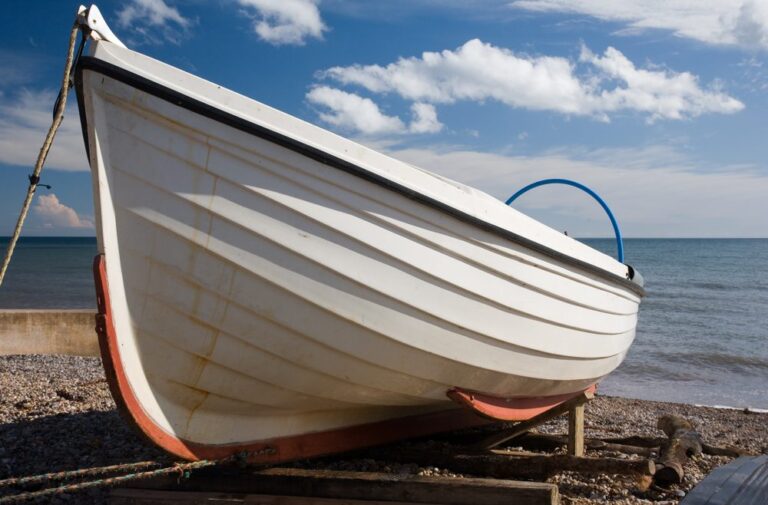 Traditional boat on Sidmouth beach